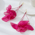 Earrings For Women Girls Temperament Elegant Fabric Irregular Long Fringed Flower Ear Accessories Fashion Jewelry BE618