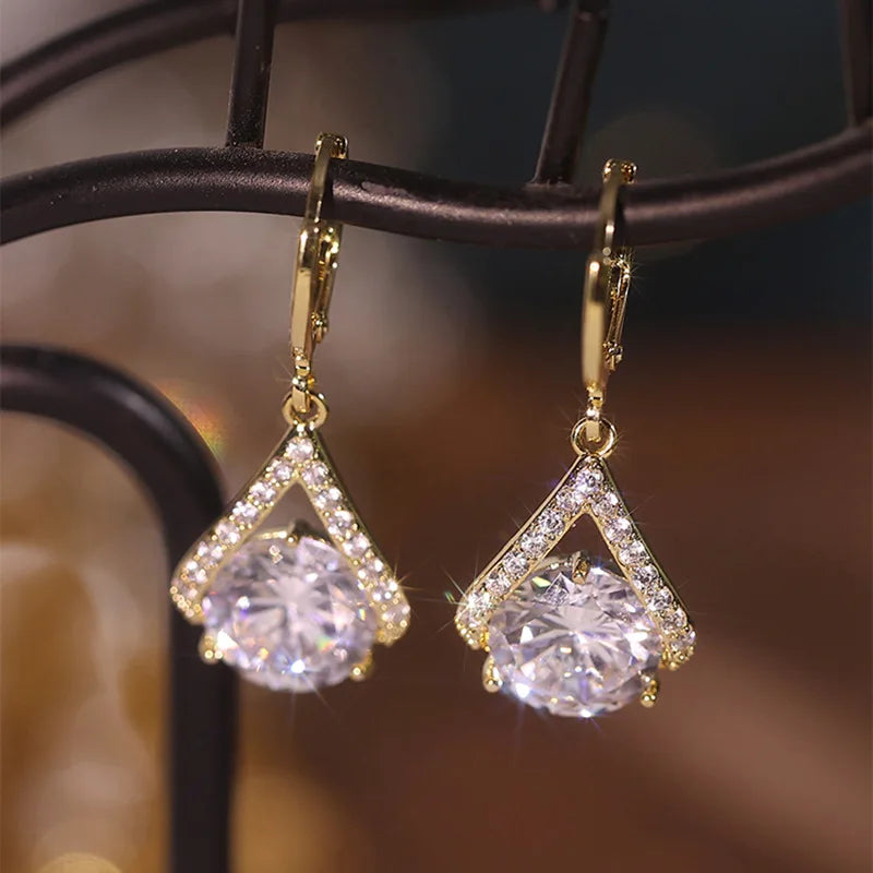 2023 New Fashion Trend Unique Design Elegant Delicate Geometric Round Earrings For Women Jewelry Wedding Party Premium Gifts