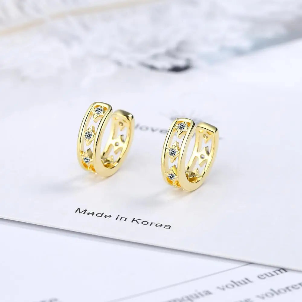 Sterling Silver Zircon Clip On Earrings For Women