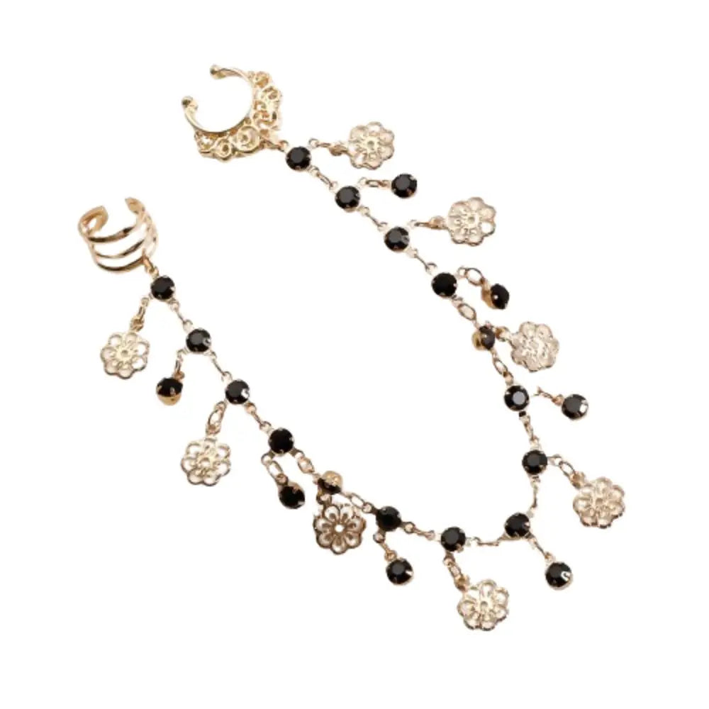Body Jewelry Earring with Nose Ring Fashion Trendy Nose Clip Rings Fake Nostril Piercing Clip Gold& Black