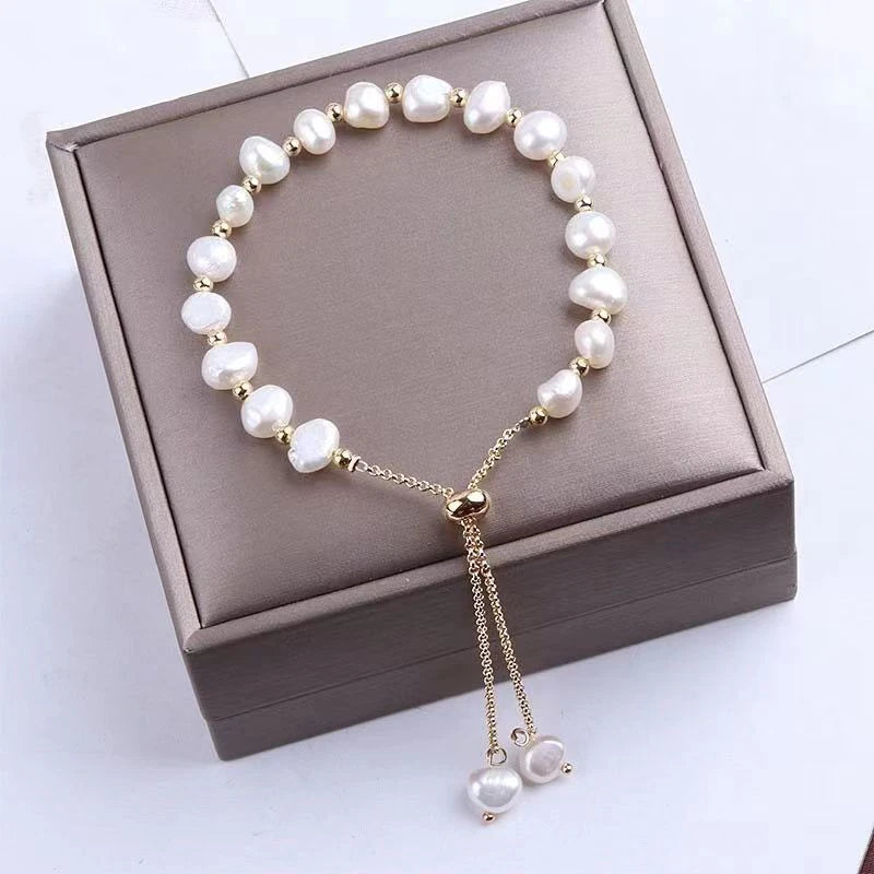 Elegant Baroque Pearl Beaded Bracelet For Woman