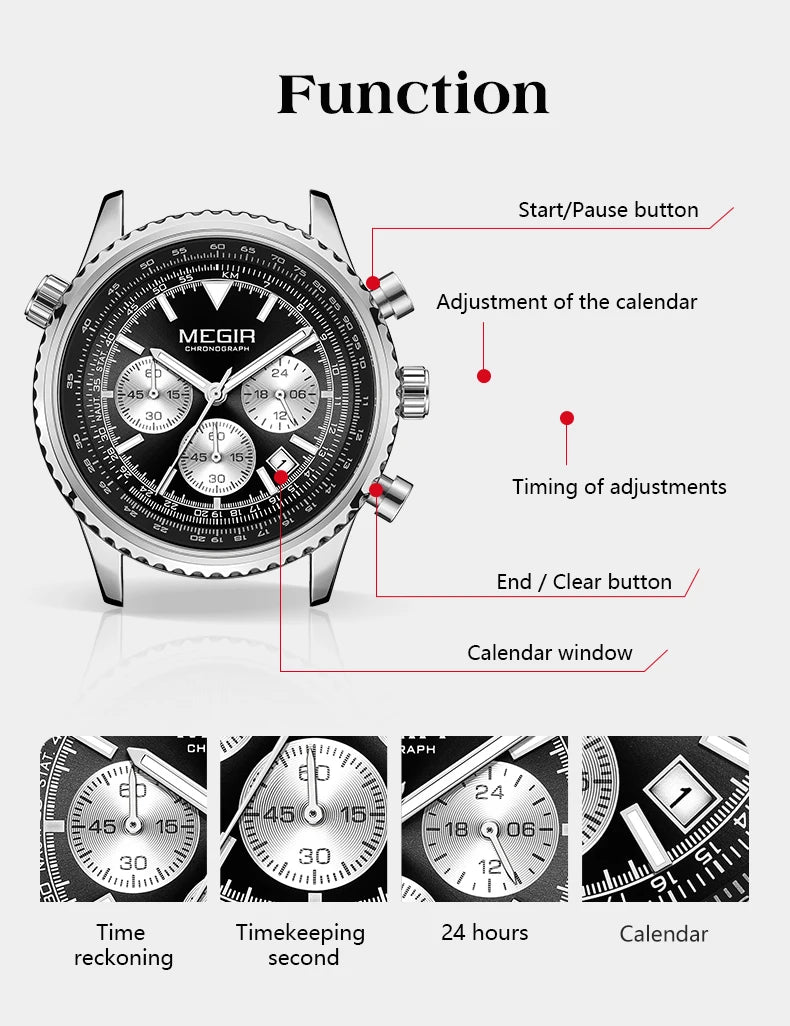 MEGIR Brand Original Luxury Fashion Watch for Men