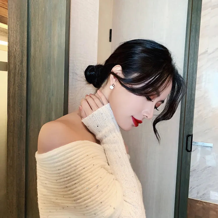 Asymmetric D-shaped Earrings