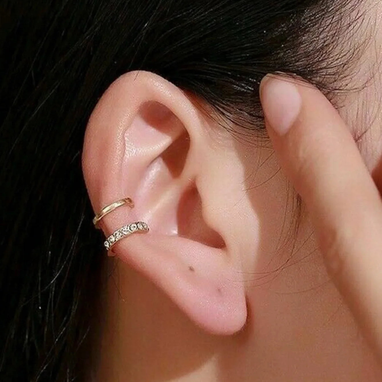 Rhinestone Decor Ear Cuff Earring for Woman