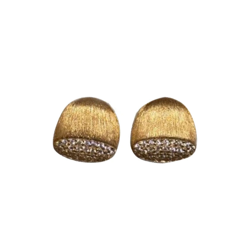Light luxury retro diamond studded brushed earrings woman classic design charms fashion and simple geometric earings jewelry