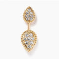 Brass With 18k Gold Detachable Double Eyes Earrings Women Jewelry Party Boho T Show Gown Runway Rare Korean Japan Trendy INS