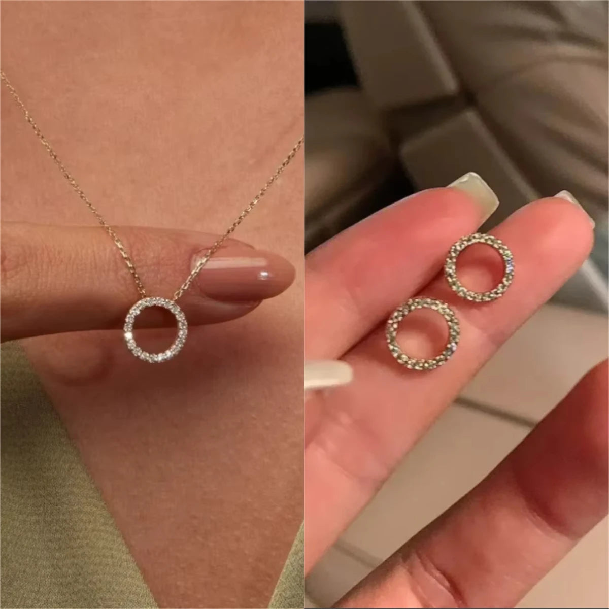 Delicate Small Circle Stud Earrings for Women