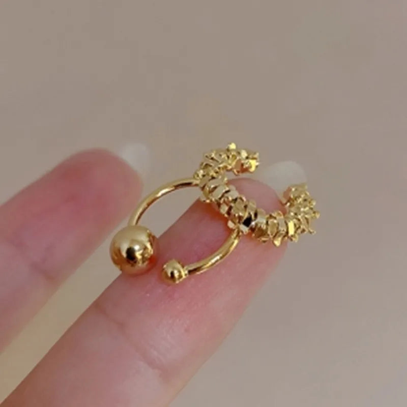 Simple High-end Earrings Clip Ear Clips Without Pierced Female Temperament Fashion Retro Cold Wind Ear Bone Clip