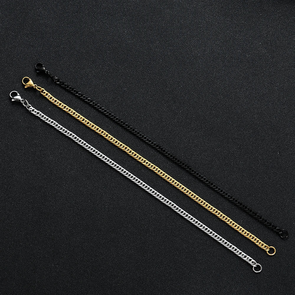 Stainless Steel Golden Black Chain Bracelet