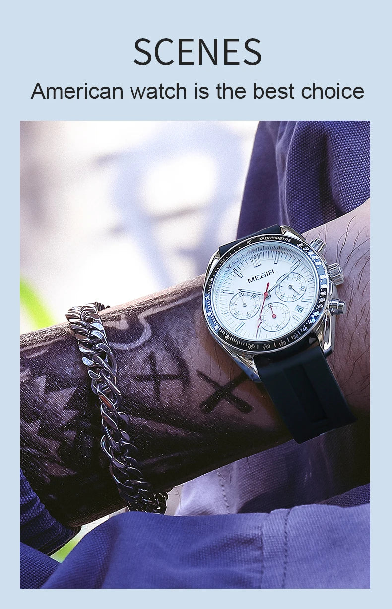 MEGIR Men Fashion Sports Watch