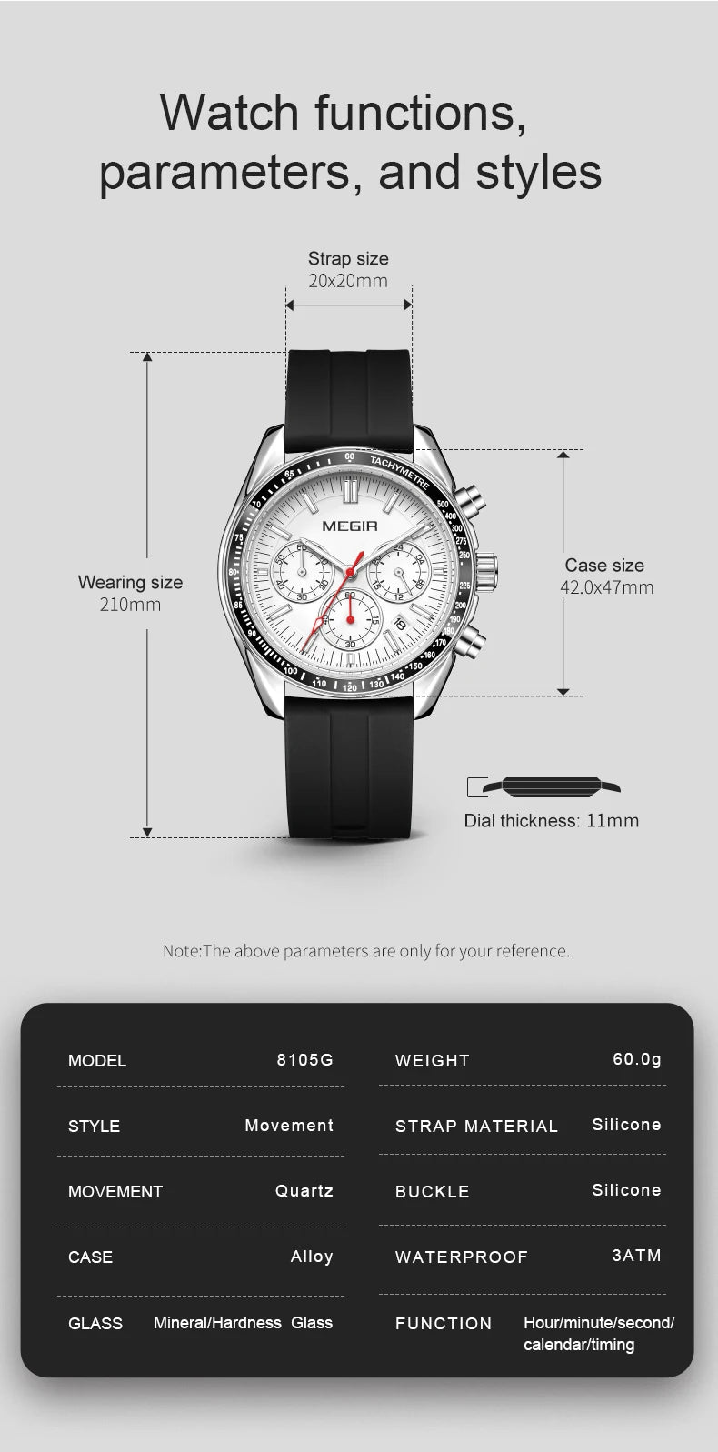 MEGIR Men Fashion Sports Watch