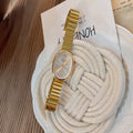 1pc Women's Watch With Gold Bracelet