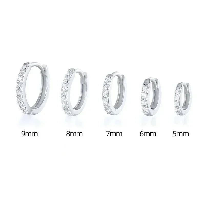 1 Pair Dainty Earrings for Women Round Stud Piercing Cartilage Ear Ring Zircon Gold Silver Color Fashion Jewelry Trend Gift