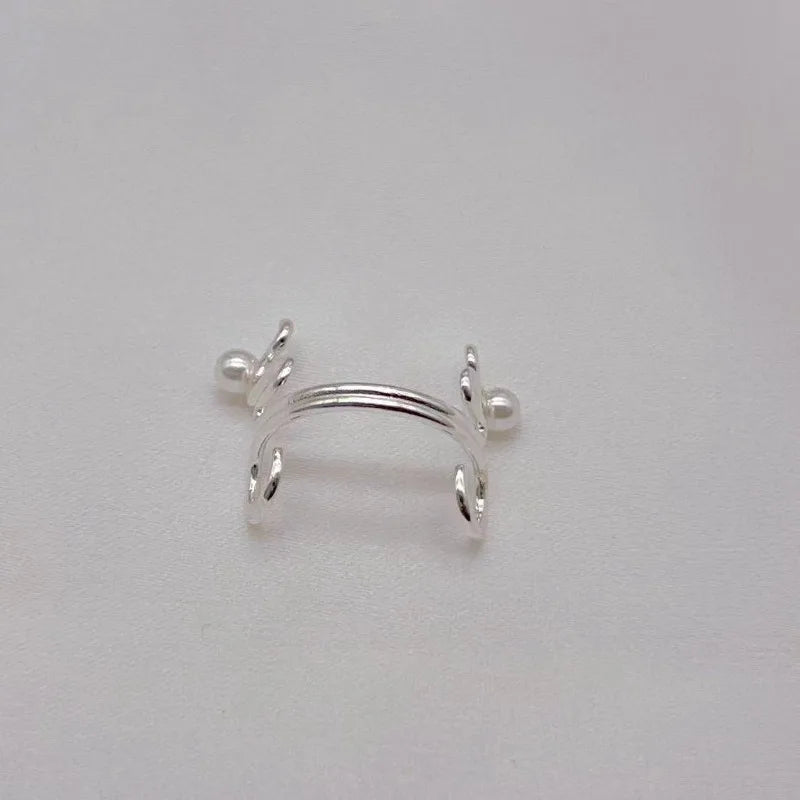 Punk Non Piercing Nose Clip Retro Fashion Faux Pearl Nose Ring Fake Face Ring Nose Nail Hip Hop Body Jewelry Gifts for Women Men
