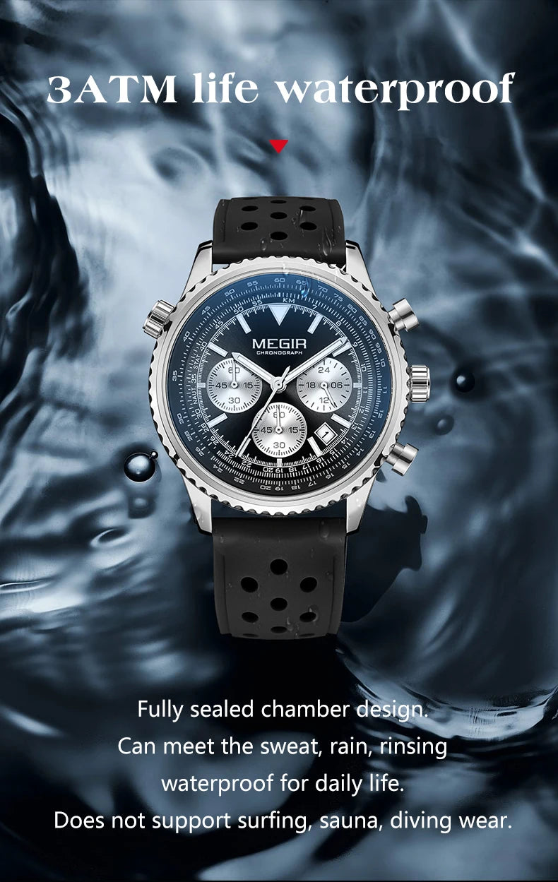 MEGIR Brand Original Luxury Fashion Watch for Men