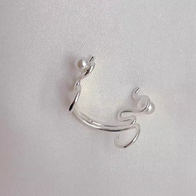 Punk Non Piercing Nose Clip Retro Fashion Faux Pearl Nose Ring Fake Face Ring Nose Nail Hip Hop Body Jewelry Gifts for Women Men