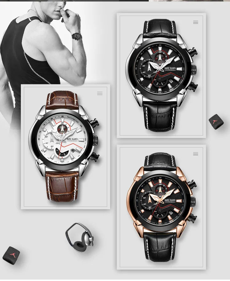 Megir Men's Chronograph Quartz Watch