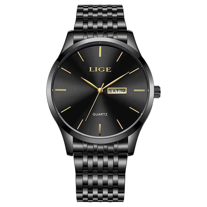 LIGE New Ladies Waterproof Watches Fashion Business Diamond Bracelet Watch For Women Simple Casual Luminous Quartz Chronograph