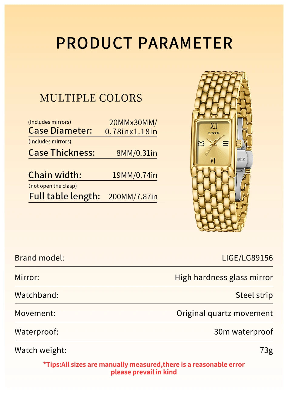 LIGE Gold Watch for Women