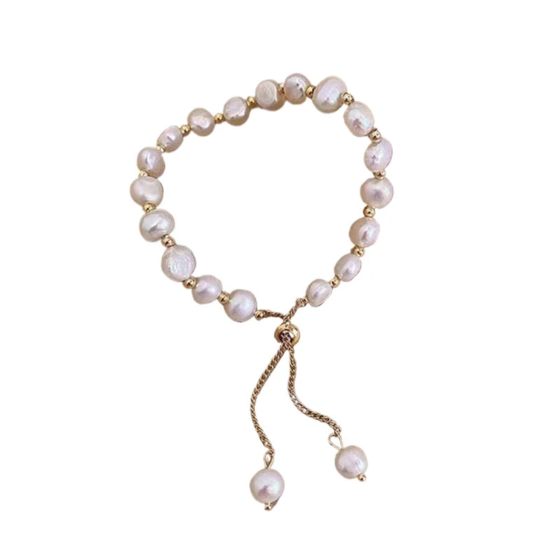Elegant Baroque Pearl Beaded Bracelet For Woman