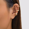 3 Pcs Fashion Geometric Ear Cuff Earrings for Women 3pcs/set Metal Chunky No Piercing Clip Earrings Ladies Party Girls Jewelry