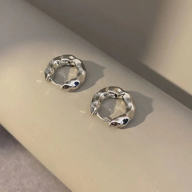 Luxury Full of Zircon Shiny Geometric Square Hoop Earrings for Women Temperament Gold Color Stainless Steel Korea Jewelry Gift
