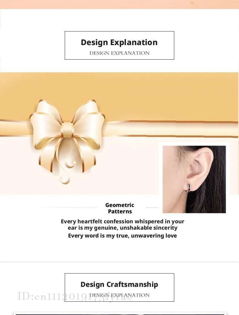Elegant 925 Sterling Silver Simple Round Earrings Fashion Women Wedding Party Jewelry