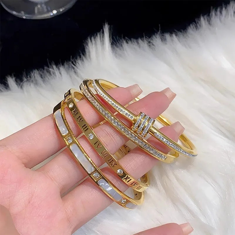 Elegant 8-piece Stainless Steel Bracelet