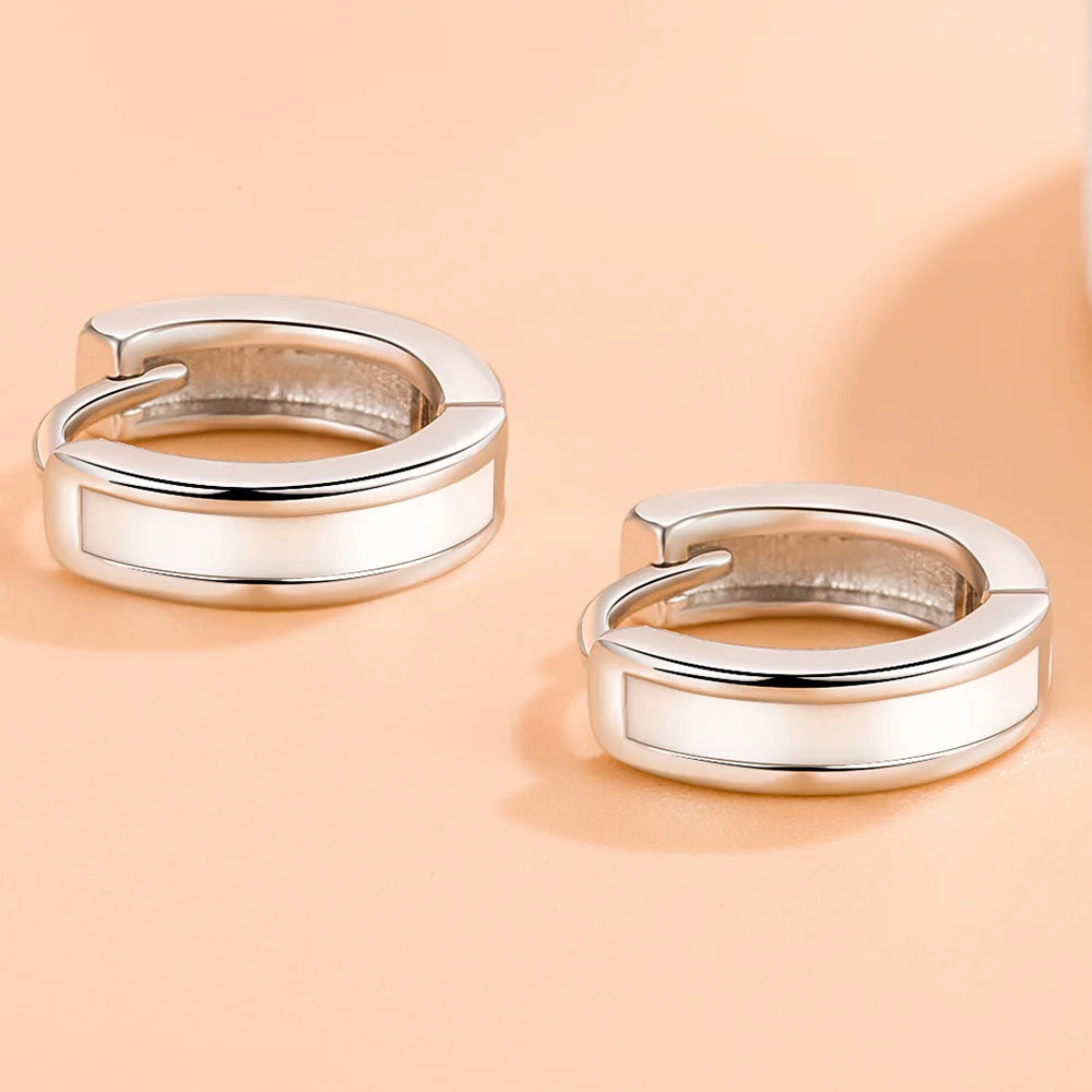 Sterling Silver Simple Round Earrings