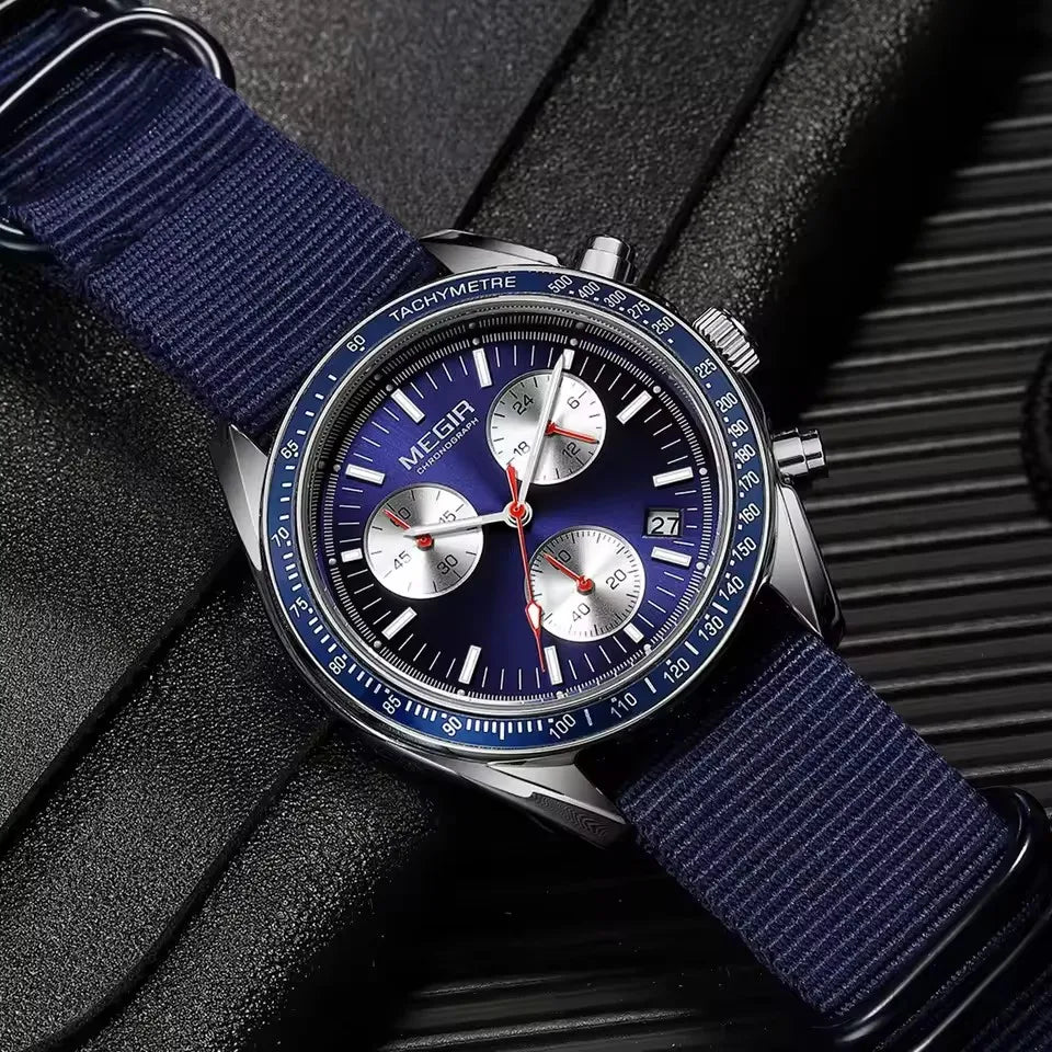 MEGIR Men's Weaving Strap Watch