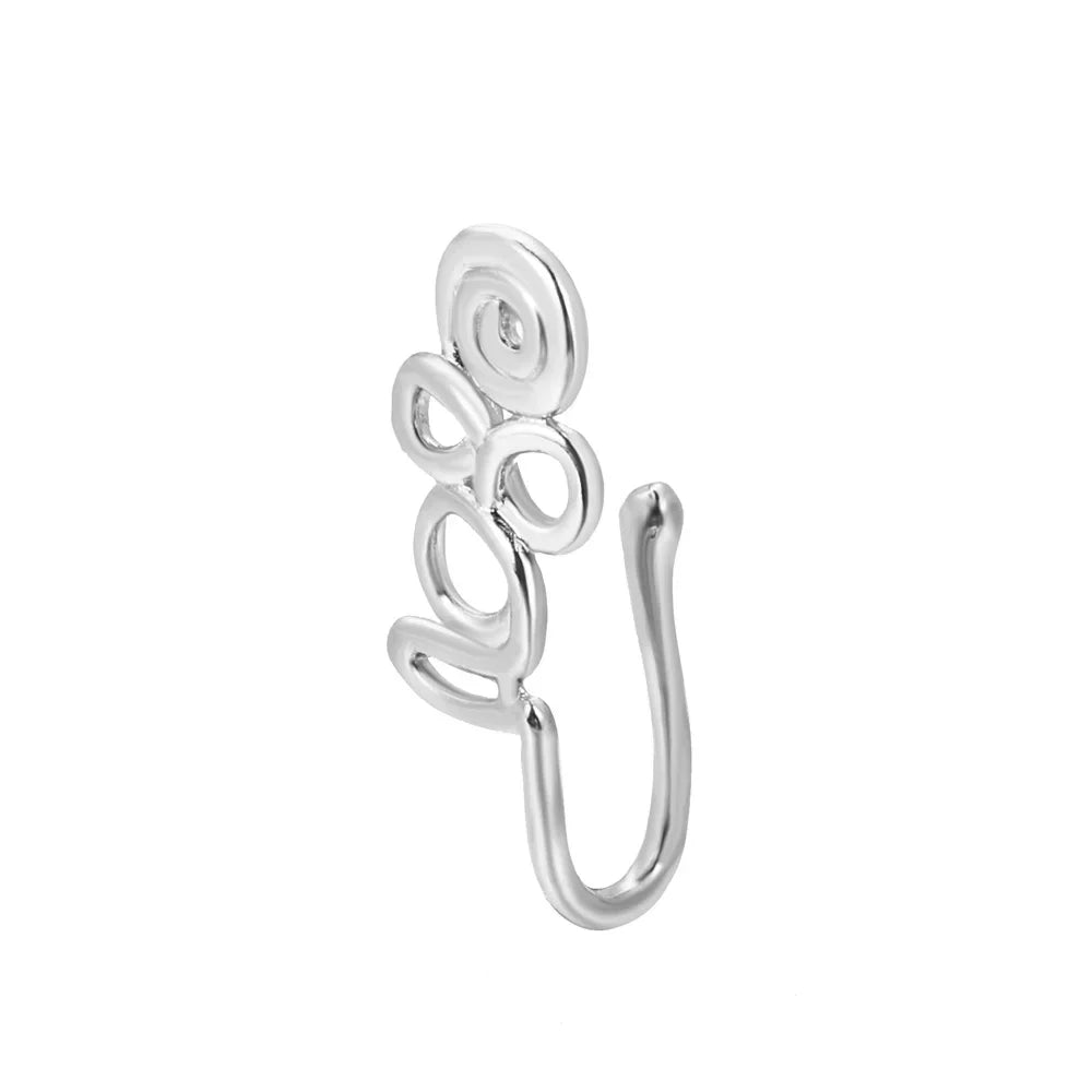 Fashion Nose Ring Charm Crystal Butterfly Pentagram Nose Ring Women Fake Piercing Clip on Nose Ear Rings Body Jewelry