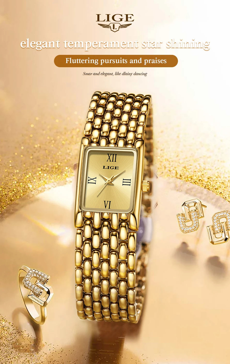 LIGE Gold Watch for Women