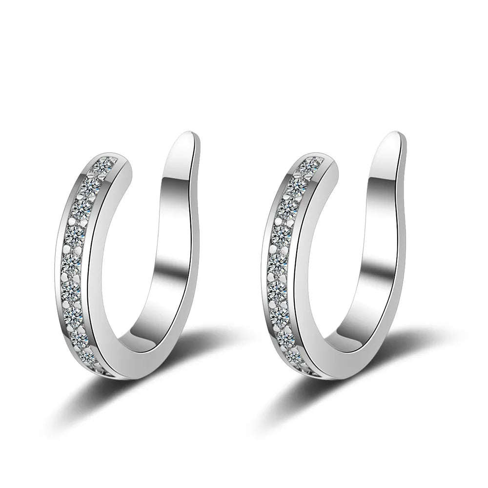 Sterling Silver Zircon Clip On Earrings For Women