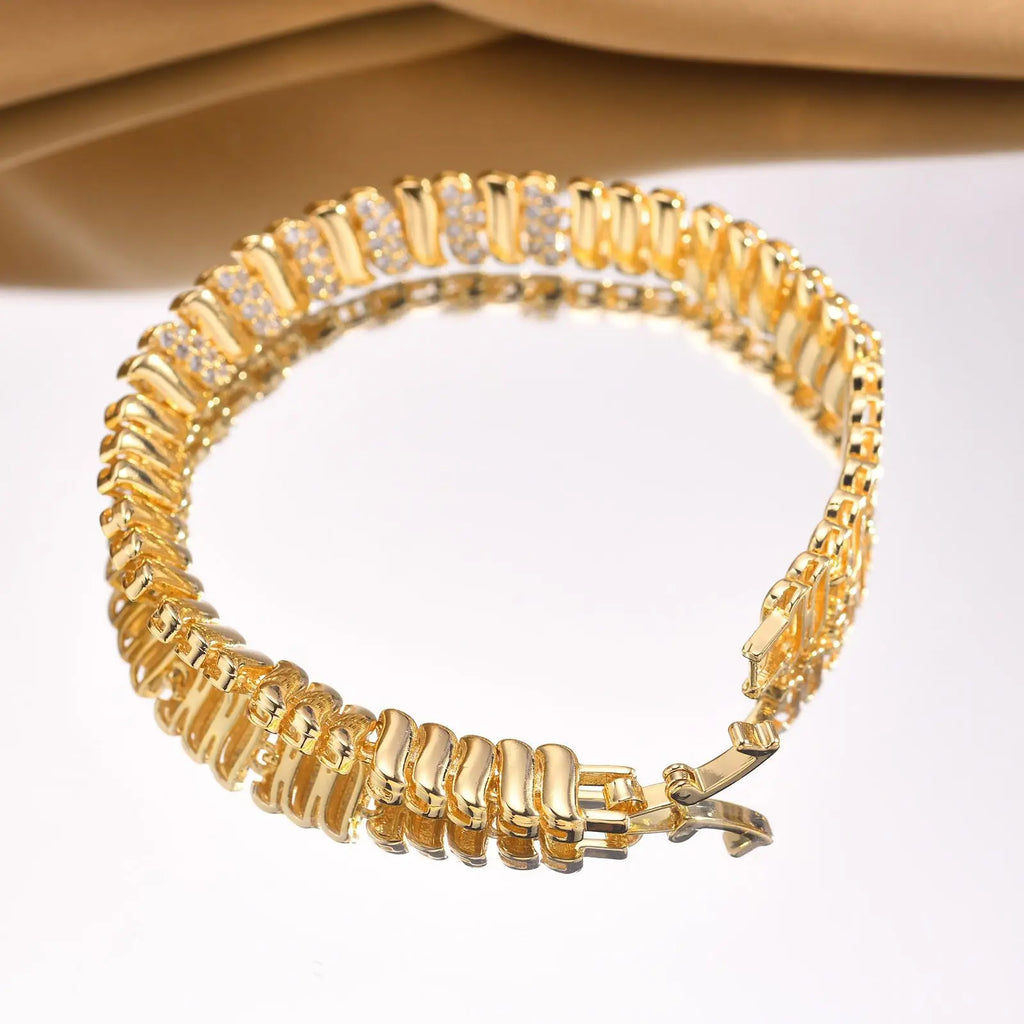 18 k Plated Gold Plated Mirco Zircon Bracelets For Women