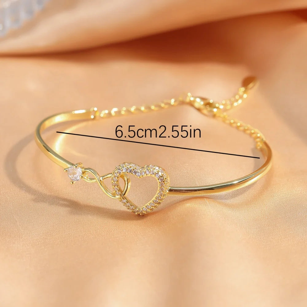 ‌Heart Bracelet with Extender Chain