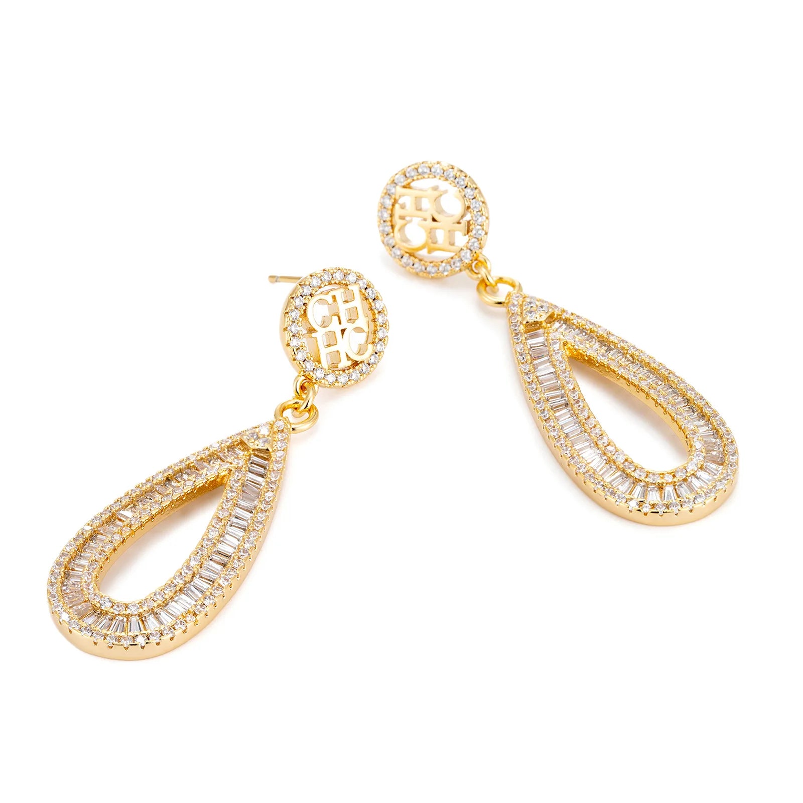 Women's Full-Diamond Teardrop Earrings
