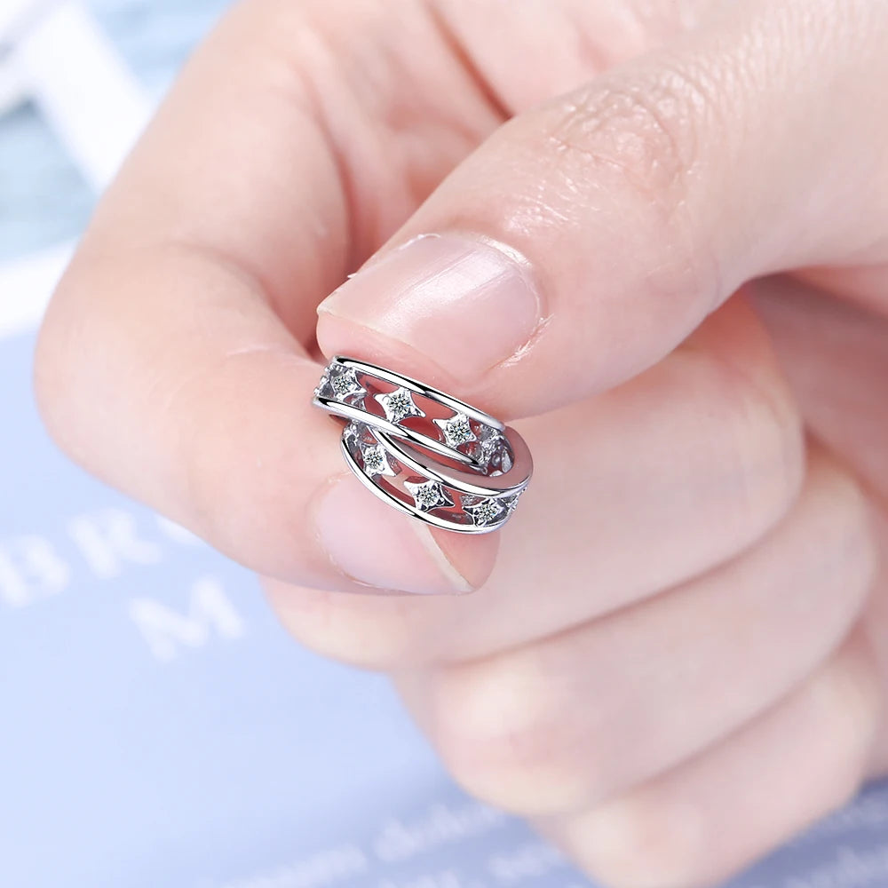 Sterling Silver Zircon Clip On Earrings For Women