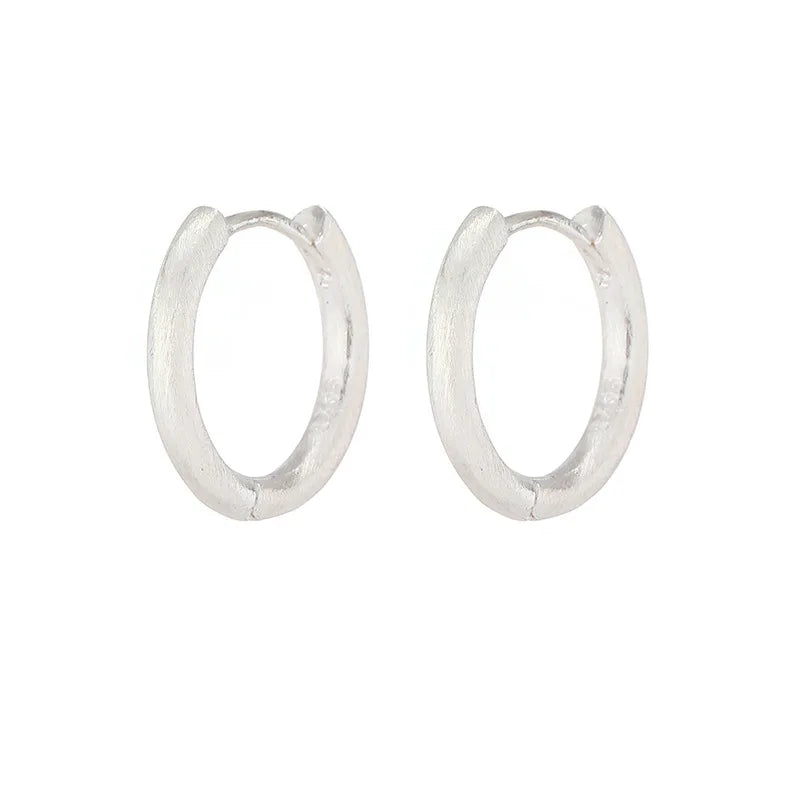 925 Silver Round Geometric Brushed Earrings 2026 New Style Fashionable Elegant Simple High End Ear Jewelry for Women