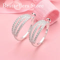 925 Sterling Silver 35mm Exquisite Round Earrings for Women Fashion Party Favors Jewelry Wedding Accessories