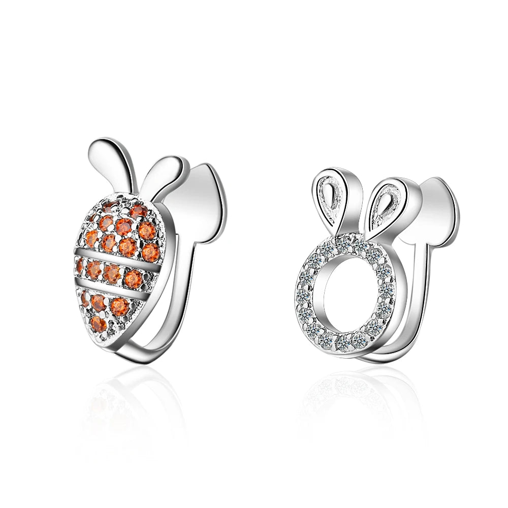 Real 925 Sterling Silver Simple Earcuff Tasteful Zircon Clip On Earrings For Women Small Ear Cuff Jewelry Girls pendientes mujer