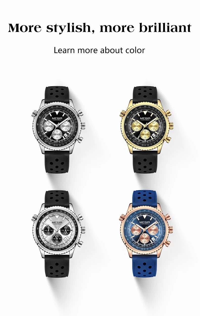 MEGIR Brand Original Luxury Fashion Watch for Men