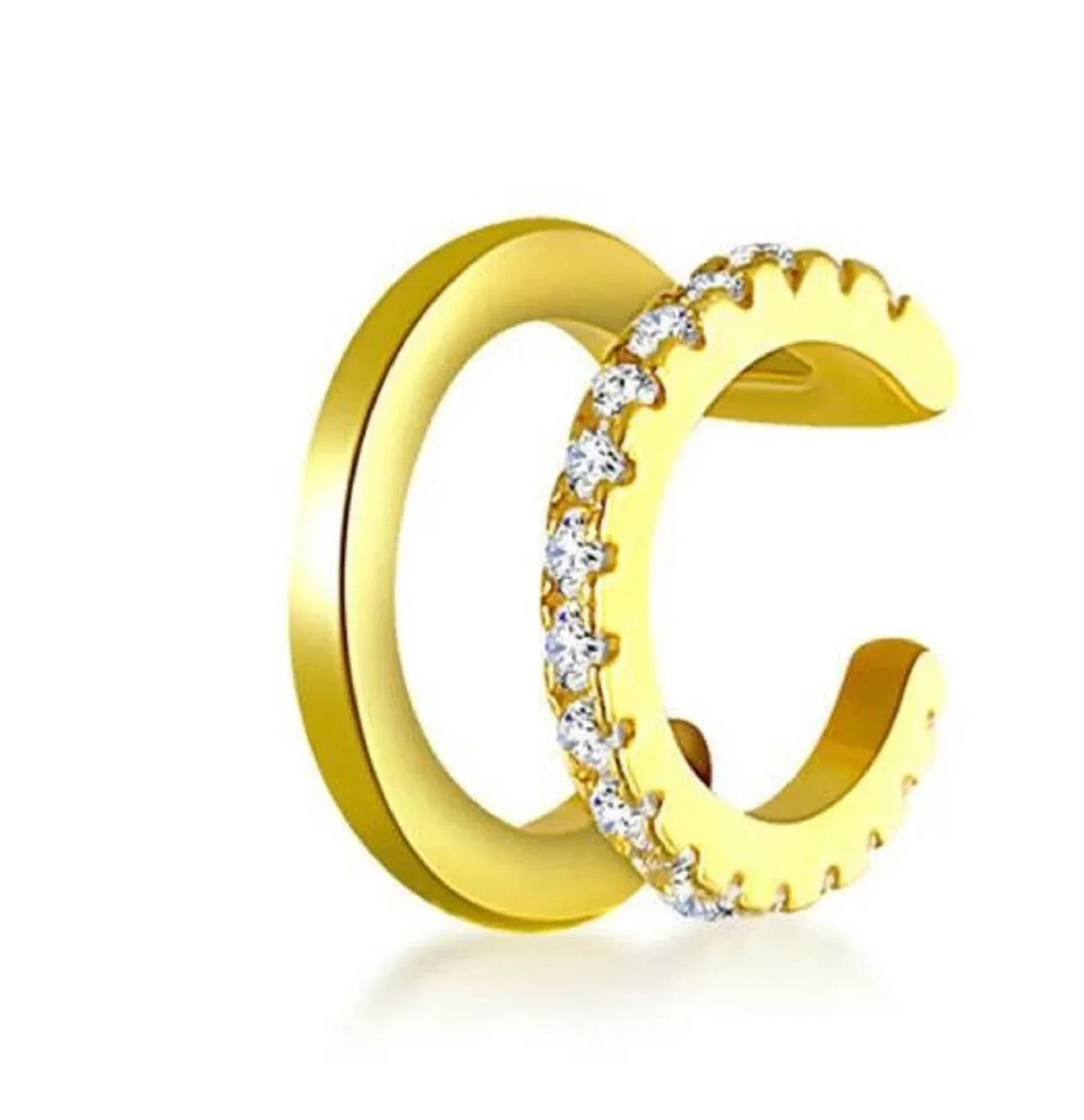 Fashion Exquisite Rhinestone Decor Ear Cuff Earring for Woman Ear 2025 Summer New Arrival Christmas Jewelry Gift