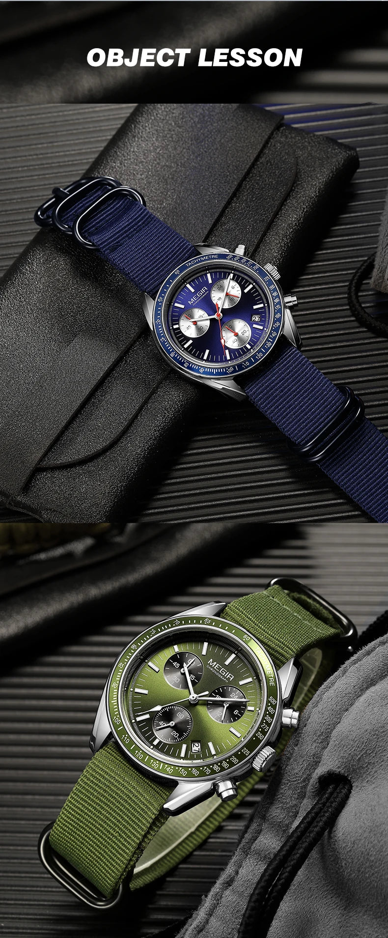 MEGIR Men's Weaving Strap Watch