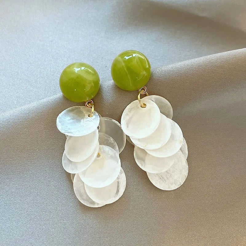 EAR CLIPS Temperament Pearl Flower Peach Heart Shaped Earrings