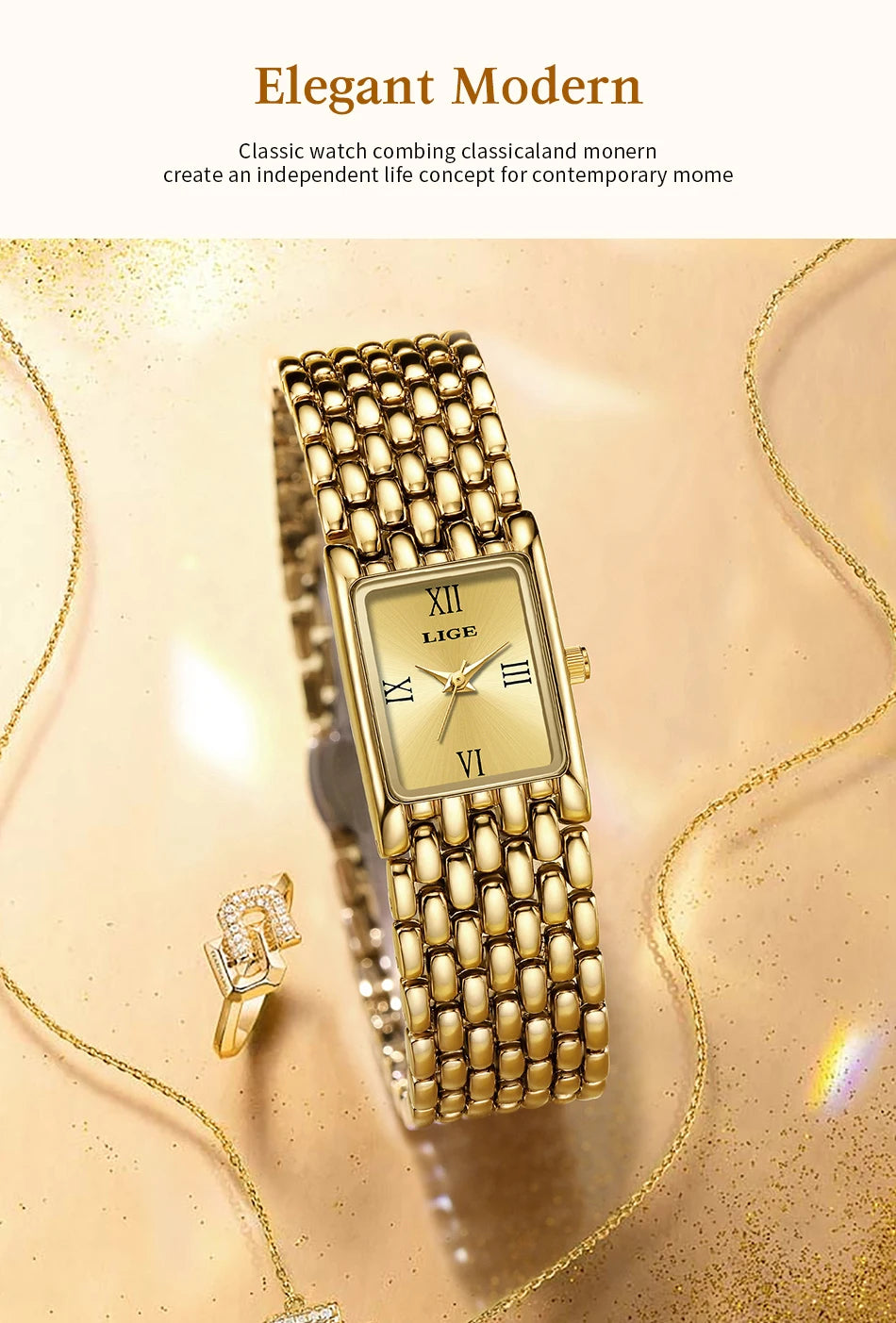 LIGE Gold Watch for Women