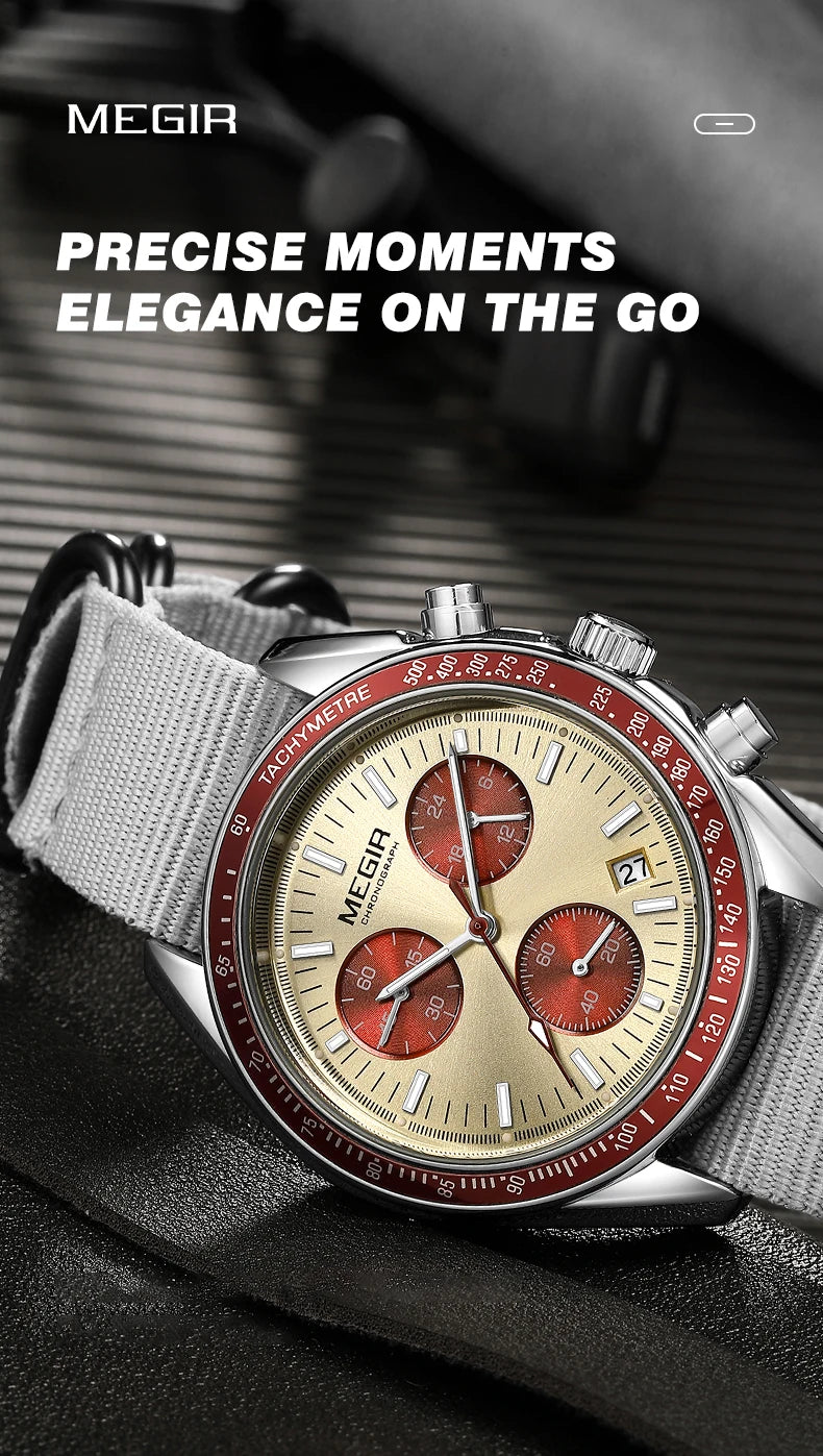 MEGIR Men's Weaving Strap Watch
