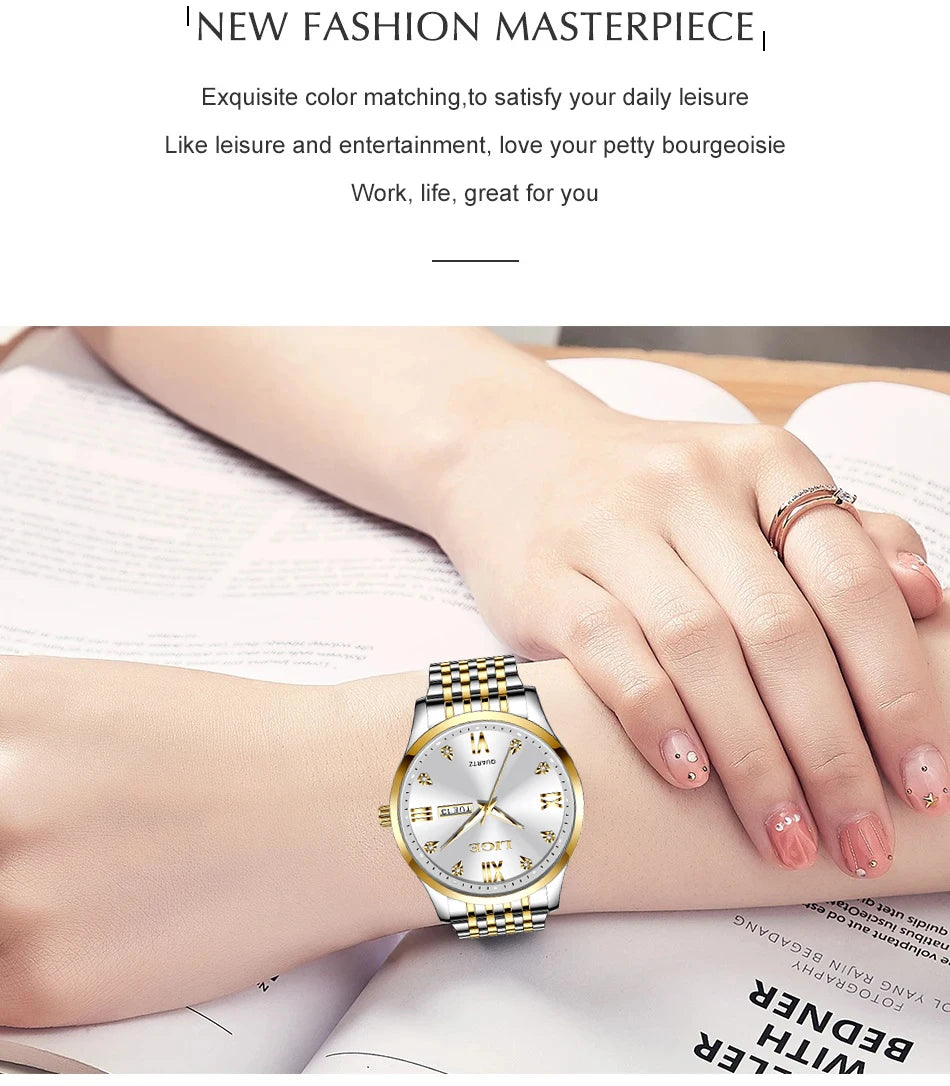 LIGE New Ladies Waterproof Watches Fashion Business Diamond Bracelet Watch For Women Simple Casual Luminous Quartz Chronograph