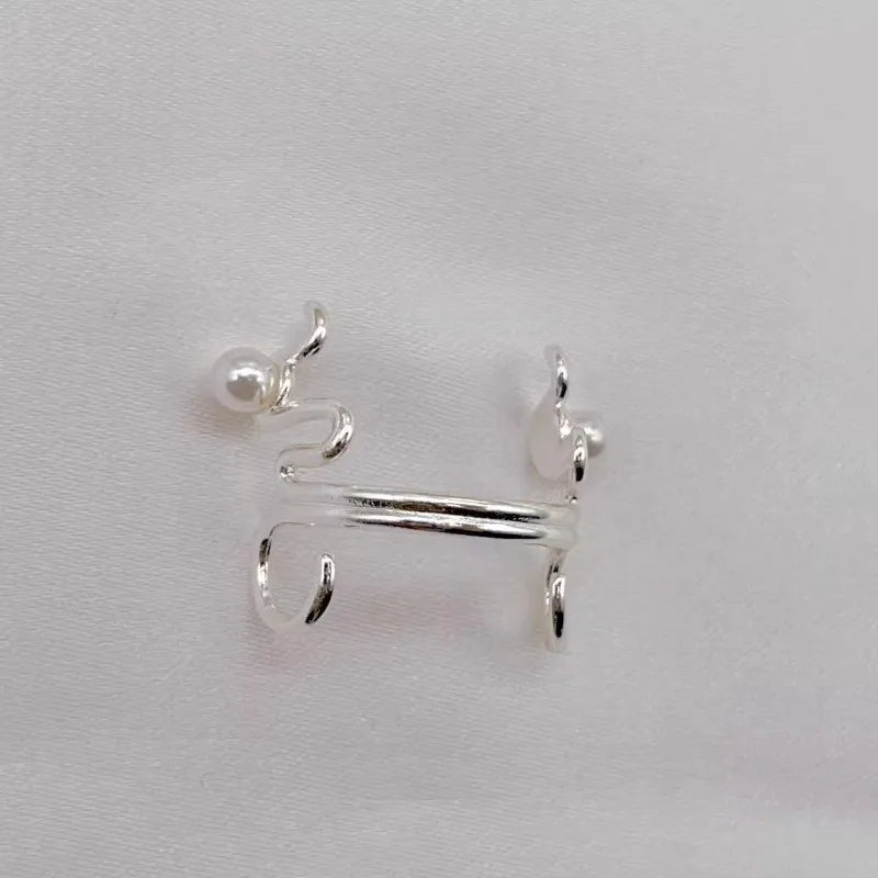 Punk Non Piercing Nose Clip Retro Fashion Faux Pearl Nose Ring Fake Face Ring Nose Nail Hip Hop Body Jewelry Gifts for Women Men