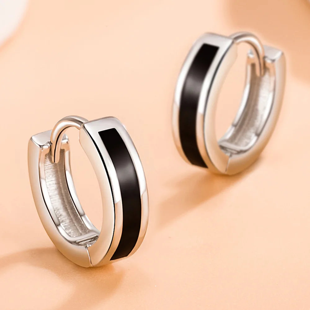 Sterling Silver Simple Round Earrings
