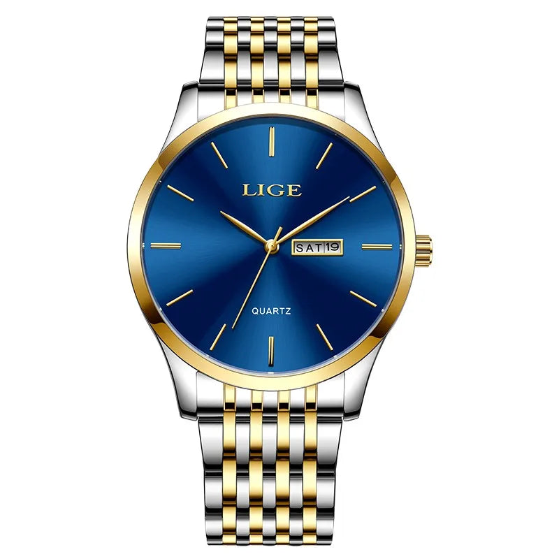 LIGE New Ladies Waterproof Watches Fashion Business Diamond Bracelet Watch For Women Simple Casual Luminous Quartz Chronograph